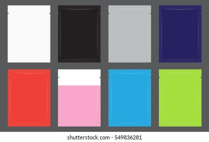 Set Of A Cosmetic Cream Sachets Pack Vector