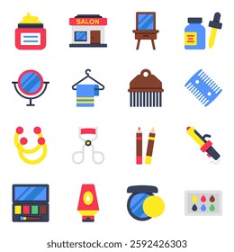 Set of Cosmetic Flat Icons