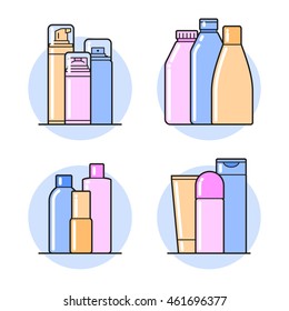 set of cosmetic icons on a white background.