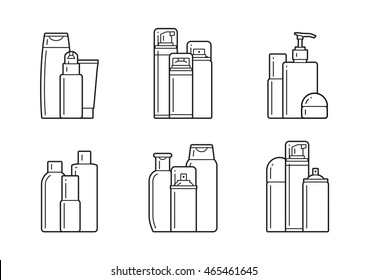 Set Of Cosmetic Icons On A White Background.