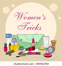 A set of cosmetic means for a woman to be beautiful