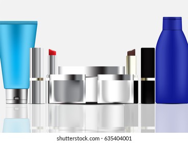 Set of cosmetic product template