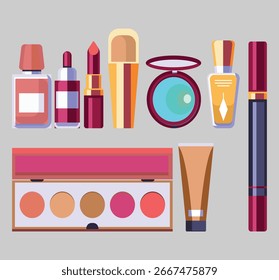 Conjunto de productos cosméticos para el maquillaje	