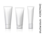 set of cosmetic products on a white background. Cosmetic package collection for cream, soups, foams, shampoo. Object, shadow, and reflection on separate layers. vector illustration.