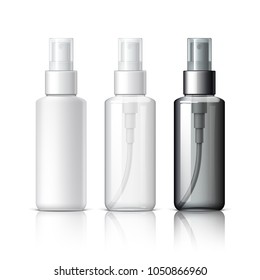 Set of cosmetic products on a white background. Cosmetic package collection for cream, soups, foams, shampoo, glue. Object, shadow, and reflection on separate layers. vector illustration.