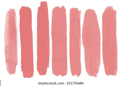 Conjunto de pinceladas de textura cosmética aisladas en blanco. Textura de pintura de gouache vectorial. Componer colores.