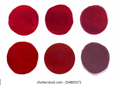 Set of cosmetic texture brush strokes isolated on white. Vector gouache paint texture. Make up colors.