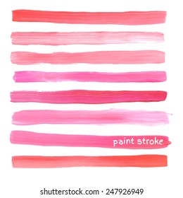 Set of cosmetic texture strokes isolated on white. Vector oil paint texture. Make up colors.