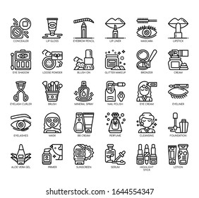 Set of cosmetic thin line and pixel perfect icons for any web and app project. 