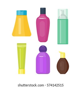 Set of cosmetic tubes isolated vector.