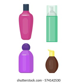Set of cosmetic tubes isolated vector.