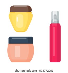 Set of cosmetic tubes isolated vector.