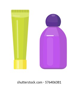 Set of cosmetic tubes isolated vector.