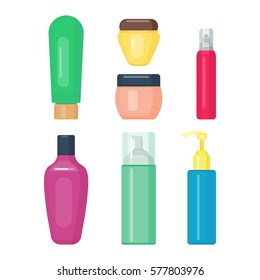 Set of cosmetic tubes isolated vector.