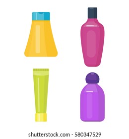 Set of cosmetic tubes isolated vector.