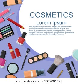 Set of cosmetics. Flat style, for your design.