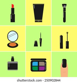 Set of cosmetics icons
