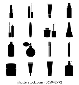 Set of cosmetics icons, vector illustration