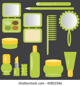 set with cosmetics and make up