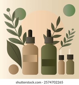 A set of cosmetics for self-care and self-care in natural shades