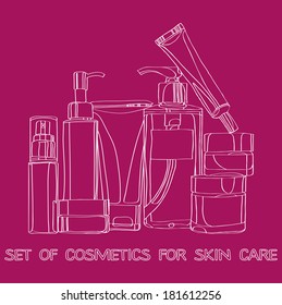 set of cosmetics for skin care