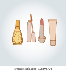 set with cosmetics vector illustration