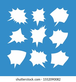 Set of cosmic speech bubbles. Collection of empty templates. Flat vector illustration.