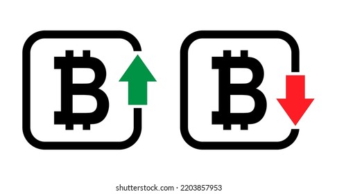 Un conjunto de iconos de aumento y disminución del símbolo de coste. Símbolo vectorial del dinero aislado en el fondo.