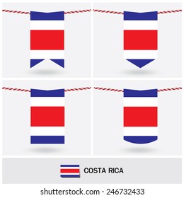 Set of Costa Rica flag. vector illustration 