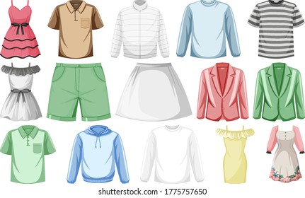 Set of costume objects illustration