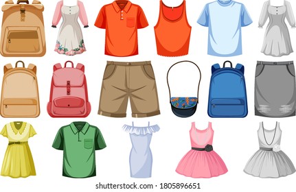 Set of costume objects illustration