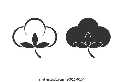 Set of cotton flower icon.Vector illustration isolated on white background.Eps 10.
