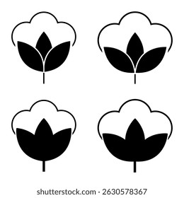 Set of Cotton organic icon, clothing symbol natural symbol, web graphic vector illustration .