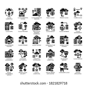 Set of cound service thin line and pixel perfect icons for any web and app project. 