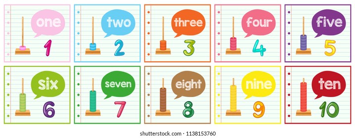 Set of count to 10 posters illustration