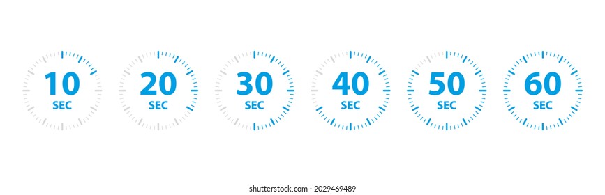 Set Of Countdown Clock Counter Timer. Vector Illustration