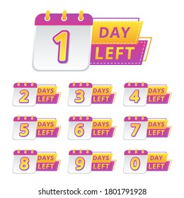 set of countdown date calendar sale