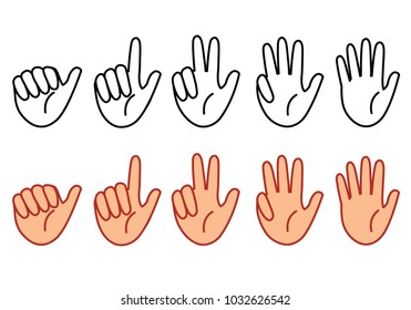 American Sign Language Asl Alphabet Numbers Stock Vector (Royalty Free ...