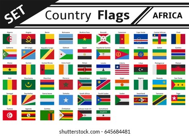 set countries flags africa