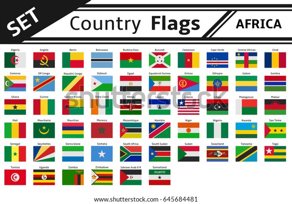 Set Countries Flags Africa Stock Vector (Royalty Free) 645684481 ...