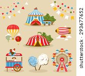 Set of country fair objects vector illustration