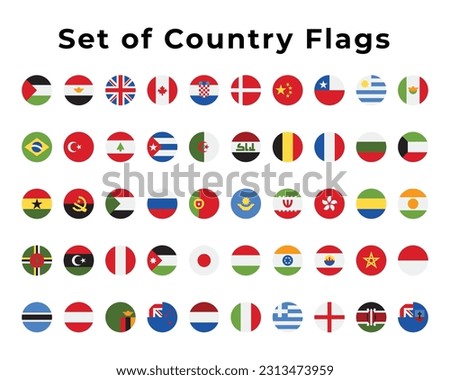 Set of country Flag icons pack, world wide flags icon set vector eps file