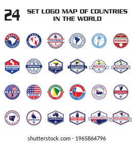 set of country map vector , set of map logo