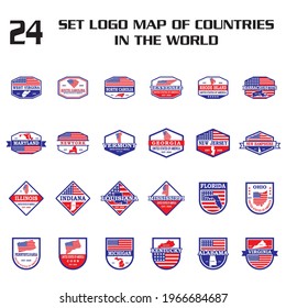 set of country map vector , set of map logo