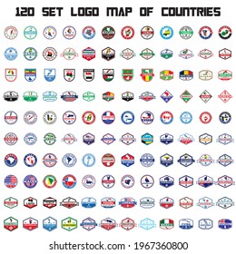 set of country map vector , set of map logo