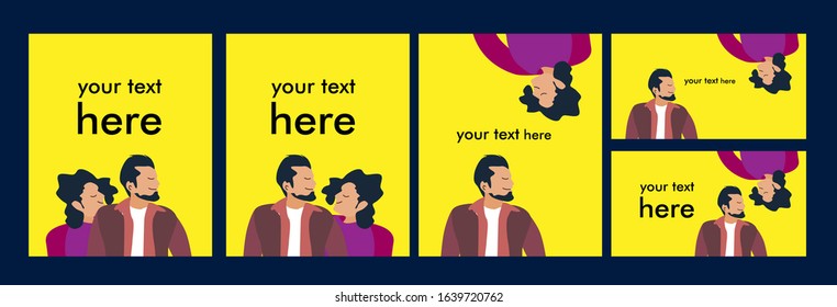 set couple background with blank space for valentine day theme