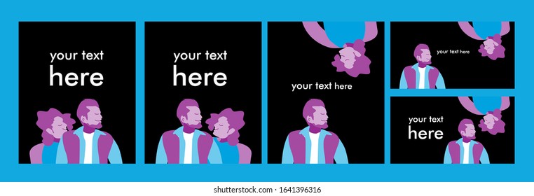 set couple background with blank space for valentine day theme