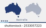 Set couple pixel blue map of Australia vector.