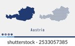 Set couple pixel blue map of Austria vector.