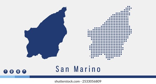 Defina o mapa azul de par pixels do vetor San Marino.